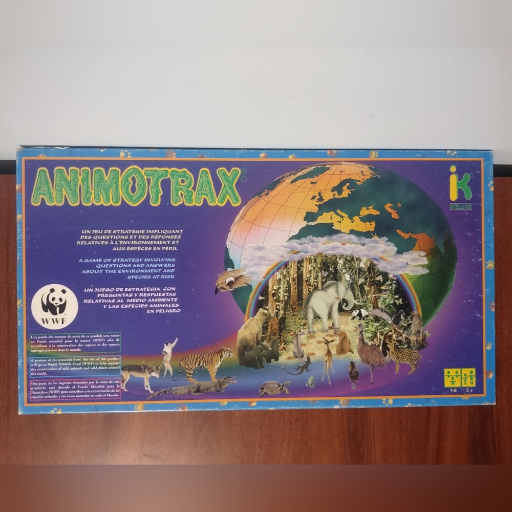 ANIMOTRAX Boardgame RARE INTELLI-KID WWF 1998 Complete Animals At Risk